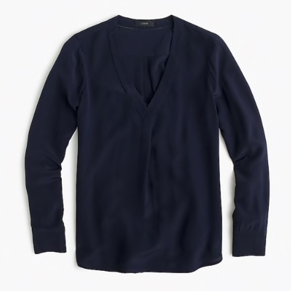 J. Crew Drapey V Neck blouse size S // 0694 - Picture 1 of 7